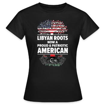 Né en Libye Libye Américains USA - T-shirt Femme - noir - Devant - AI Model Female 172 dark (172cm)