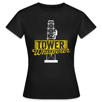 Cell Tower Climber Climbing Technician - Women's T-Shirt - black - Front - AI Model Female 172 dark (172cm)