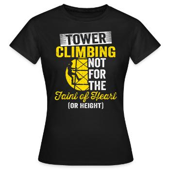 Cell Tower Climber Climbing Technician - Women's T-Shirt - black - Front - AI Model Female 172 dark (172cm)