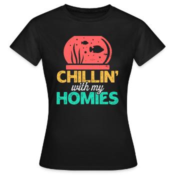 Poissons d’aquarium Gardiens d’aquarium aquatique - T-shirt Femme - noir - Devant - AI Model Female 172 dark (172cm)