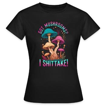 Shiitake Mushroom Forest Fungi Shiitake Moral - Women's T-Shirt - black - Front - AI Model Female 172 dark (172cm)