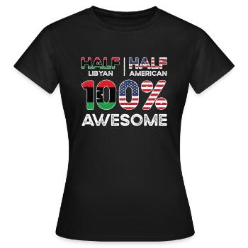 Né en Libye Libye Américains USA - T-shirt Femme - noir - Devant - AI Model Female 172 dark (172cm)