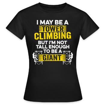 Cell Tower Climber Climbing Technician - Women's T-Shirt - black - Front - AI Model Female 172 dark (172cm)