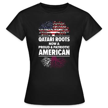 Born Qatari Qatar American USA Citizenship - Women's T-Shirt - black - Front - AI Model Female 172 dark (172cm)