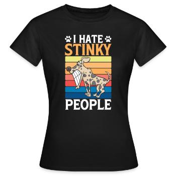 Mean Pet Hundehalter Hund Pop Art Cartoon - Frauen T-Shirt - Schwarz - Vorne - AI Model Female 172 dark (172cm)