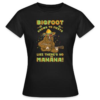 Cinco de Mayo Cryptozoologie Bigfoot Fiesta - T-shirt Femme - noir - Devant - AI Model Female 172 dark (172cm)
