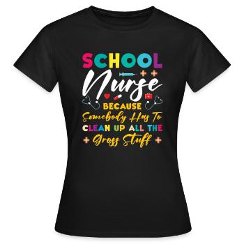 Schulkrankenschwester Medizinische Krankenpflege - Frauen T-Shirt - Schwarz - Vorne - AI Model Female 172 dark (172cm)