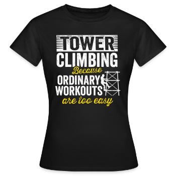 Cell Tower Climber Climbing Technician - Women's T-Shirt - black - Front - AI Model Female 172 dark (172cm)