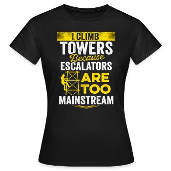 Cell Tower Climber Climbing Technician - Women's T-Shirt - black - Front - AI Model Female 172 dark (172cm)