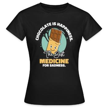Beste Medizin Schokolade Dessert - Frauen T-Shirt - Schwarz - Vorne - AI Model Female 172 dark (172cm)