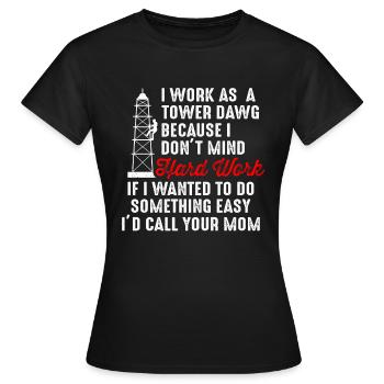 Cell Tower Climber Climbing Technician - Women's T-Shirt - black - Front - AI Model Female 172 dark (172cm)