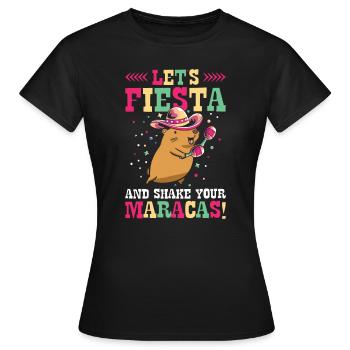 Capybara Mariachi Cinco de Mayo Fiesta - T-shirt Femme - noir - Devant - AI Model Female 172 dark (172cm)