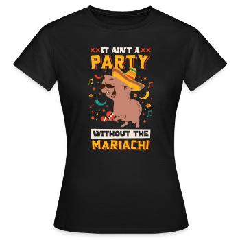 Capybara Mariachi Cinco de Mayo Fiesta - T-shirt Femme - noir - Devant - AI Model Female 172 dark (172cm)
