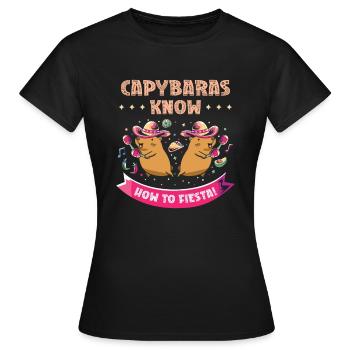 Capybara Mariachi Cinco de Mayo Fiesta - T-shirt Femme - noir - Devant - AI Model Female 172 dark (172cm)