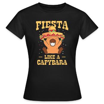 Capybara Mariachi Cinco de Mayo Fiesta - T-shirt Femme - noir - Devant - AI Model Female 172 dark (172cm)