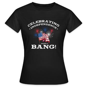 Indépendance des États-Unis Patriotic American - T-shirt Femme - noir - Devant - AI Model Female 172 dark (172cm)