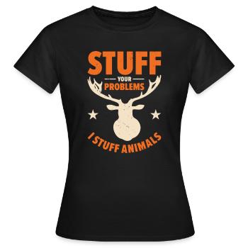 Taxidermiste Remplissage d’assemblage de taxidermie - T-shirt Femme - noir - Devant - AI Model Female 172 dark (172cm)