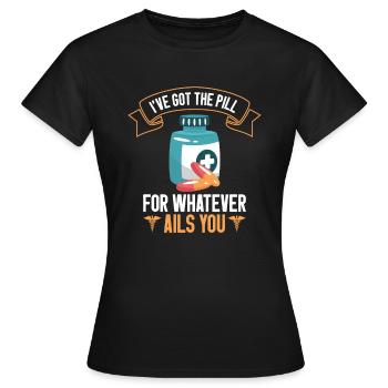 Technicien en pharmacie Technicien en pharmacie CPHT - T-shirt Femme - noir - Devant - AI Model Female 172 dark (172cm)