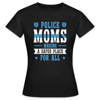 Polizei Muttertag Cop Officer Strafverfolgung - Frauen T-Shirt - Schwarz - Vorne - AI Model Female 172 dark (172cm)