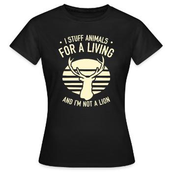 Taxidermiste Remplissage d’assemblage de taxidermie - T-shirt Femme - noir - Devant - AI Model Female 172 dark (172cm)