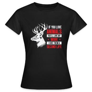 Taxidermiste Remplissage d’assemblage de taxidermie - T-shirt Femme - noir - Devant - AI Model Female 172 dark (172cm)
