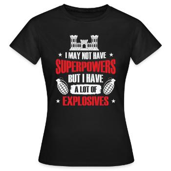 Combat Engineer Engineering Armee - Frauen T-Shirt - Schwarz - Vorne - AI Model Female 172 dark (172cm)