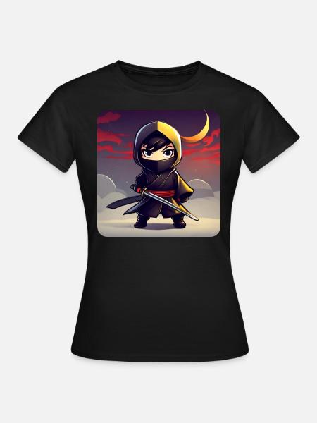 Mignon Anime Ninja - T-shirt Femme - noir