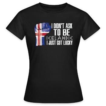 Icelandic Pride Iceland Flag Grown Icelandic - Women's T-Shirt - black - Front - AI Model Female 172 dark (172cm)