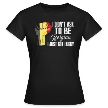 Fierté belge Drapeau belge cultivé - T-shirt Femme - noir - Devant - AI Model Female 172 dark (172cm)
