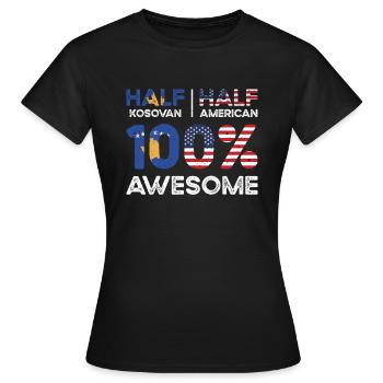 Kosovar American Patriot États-Unis - T-shirt Femme - noir - Devant - AI Model Female 172 dark (172cm)