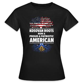 Kosovar American Patriot États-Unis - T-shirt Femme - noir - Devant - AI Model Female 172 dark (172cm)