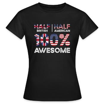 British American Patriot USA Grown United Kingdom - Women's T-Shirt - black - Front - AI Model Female 172 dark (172cm)
