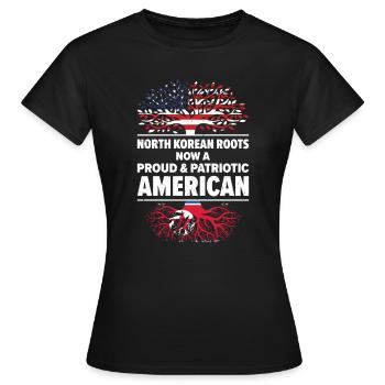 Nordkorea Amerikanischer Patriot USA Gewachsen - Frauen T-Shirt - Schwarz - Vorne - AI Model Female 172 dark (172cm)