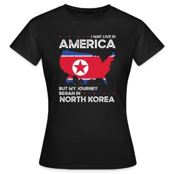 Nordkorea Amerikanischer Patriot USA Gewachsen - Frauen T-Shirt - Schwarz - Vorne - AI Model Female 172 dark (172cm)