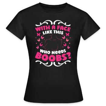 Brustkrebs-Anstecker Schleife - Frauen T-Shirt - Schwarz - Vorne - AI Model Female 172 dark (172cm)