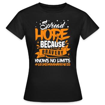 Leukemia Cancer Awareness Ribbon Blood Cancer - Women's T-Shirt - black - Front - AI Model Female 172 dark (172cm)