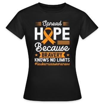 Leukemia Cancer Awareness Ribbon Blood Cancer - Women's T-Shirt - black - Front - AI Model Female 172 dark (172cm)