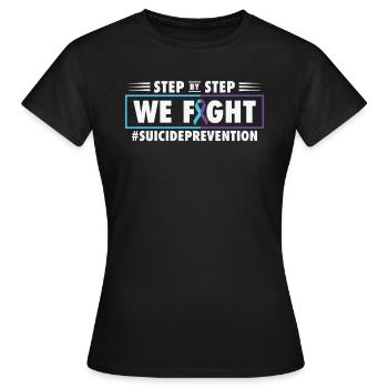 988 Semaine du Mois de la prévention du suicide - T-shirt Femme - noir - Devant - AI Model Female 172 dark (172cm)