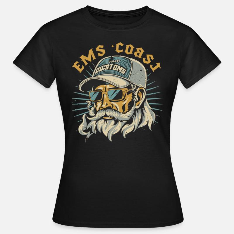 Ems Coast Customs Oldskool Design#3 - Frauen T-Shirt - Schwarz