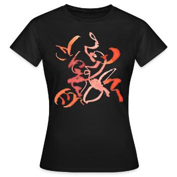 Vintage abstrait - peinture à l’aquarelle - T-shirt Femme - noir - Devant - AI Model Female 172 dark (172cm)