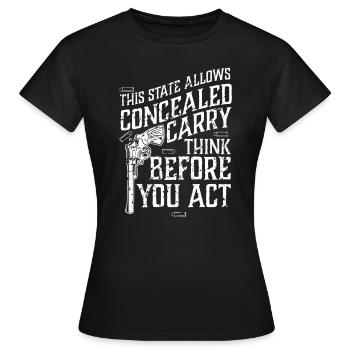 Pro Gun Gun Lover Gun Contorol 2nd Amendment - Frauen T-Shirt - Schwarz - Vorne - AI Model Female 172 dark (172cm)