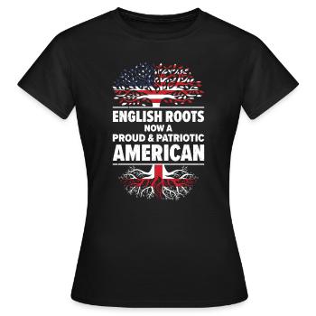 Lieu de naissance : Anglais, Angleterre, Américain, États-Unis - T-shirt Femme - noir - Devant - AI Model Female 172 dark (172cm)