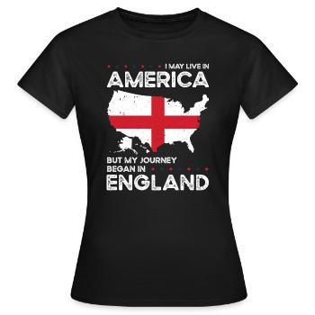 Lieu de naissance : Anglais, Angleterre, Américain, États-Unis - T-shirt Femme - noir - Devant - AI Model Female 172 dark (172cm)
