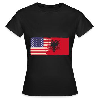 République d’Albanie Albanie Shqipëria Tirana Albanais - T-shirt Femme - noir - Devant - AI Model Female 172 dark (172cm)