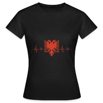 Republik Albanien Albania Shqipëria Tirana Albaner - Frauen T-Shirt - Schwarz - Vorne - AI Model Female 172 dark (172cm)