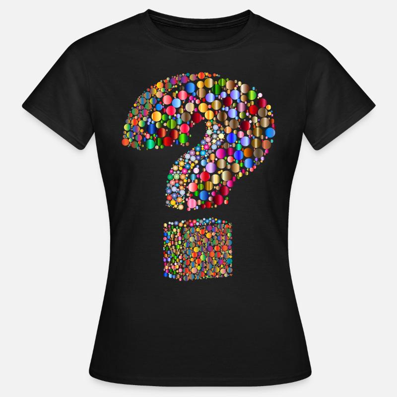 Rainbow colored question mark - Women's T-Shirt - black