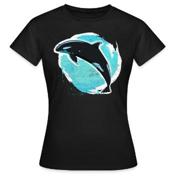 Orque tueur de baleine - T-shirt Femme - noir - Devant - AI Model Female 172 dark (172cm)