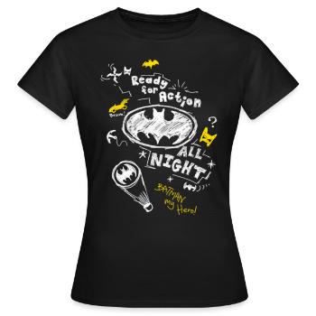 Batman Ready For Action - Frauen T-Shirt - Schwarz - Vorne - AI Model Female 172 dark (172cm)