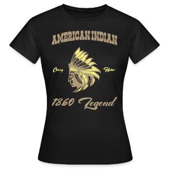 American indian Legend - T-shirt Femme - noir - Devant - AI Model Female 172 dark (172cm)