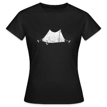 Tentes de camping de tente - T-shirt Femme - noir - Devant - AI Model Female 172 dark (172cm)